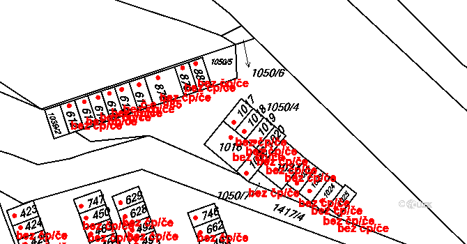 Ústí nad Orlicí 47895641 na parcele st. 1017 v KÚ Hylváty, Katastrální mapa