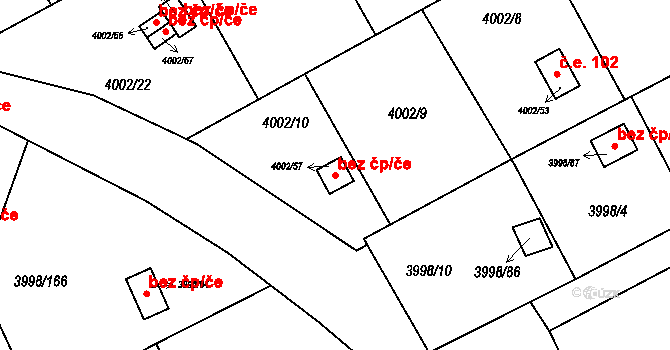 Těšovice 48485641 na parcele st. 4002/57 v KÚ Těšovice, Katastrální mapa