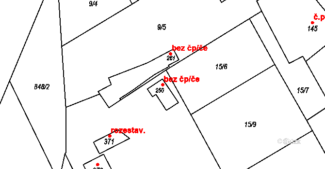 Čermná nad Orlicí 49205641 na parcele st. 250 v KÚ Malá Čermná nad Orlicí, Katastrální mapa