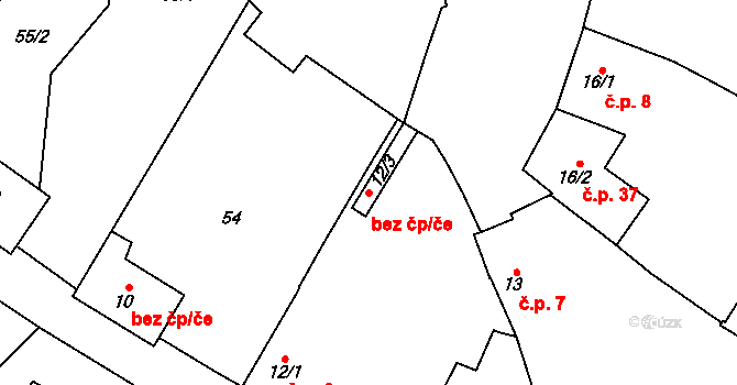 Litovel 49587641 na parcele st. 12/3 v KÚ Rozvadovice, Katastrální mapa