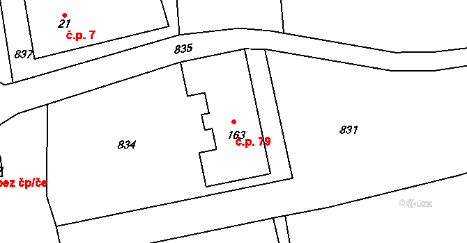Chlum 79, Volary na parcele st. 163 v KÚ Chlum u Volar, Katastrální mapa