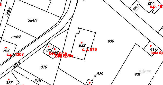 Vejprty 976 na parcele st. 928 v KÚ Vejprty, Katastrální mapa