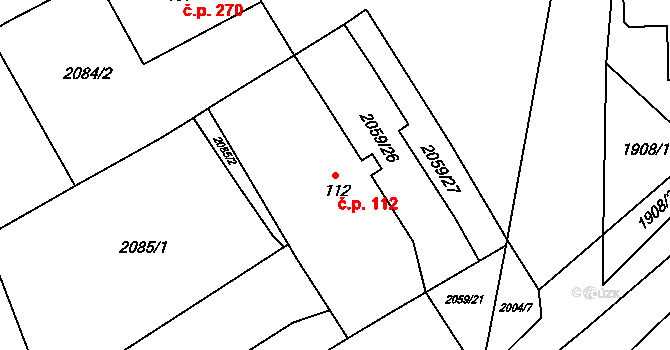 Ivaň 112 na parcele st. 112 v KÚ Ivaň, Katastrální mapa