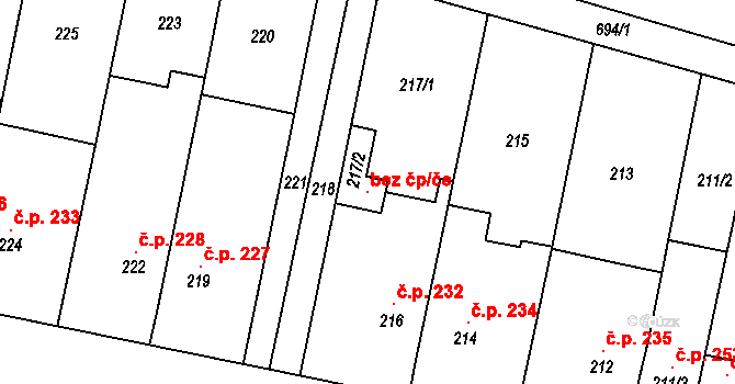 Kobylnice 115546642 na parcele st. 217/2 v KÚ Kobylnice u Brna, Katastrální mapa