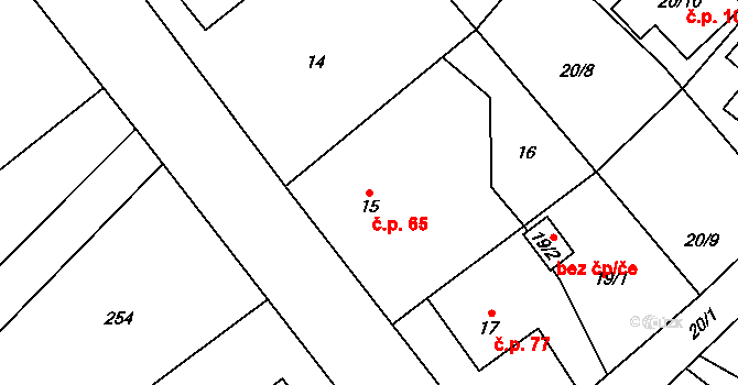 Edrovice 65, Rýmařov na parcele st. 15 v KÚ Edrovice, Katastrální mapa