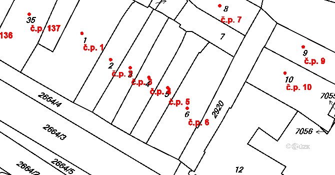 Chrudim I 5, Chrudim na parcele st. 5 v KÚ Chrudim, Katastrální mapa