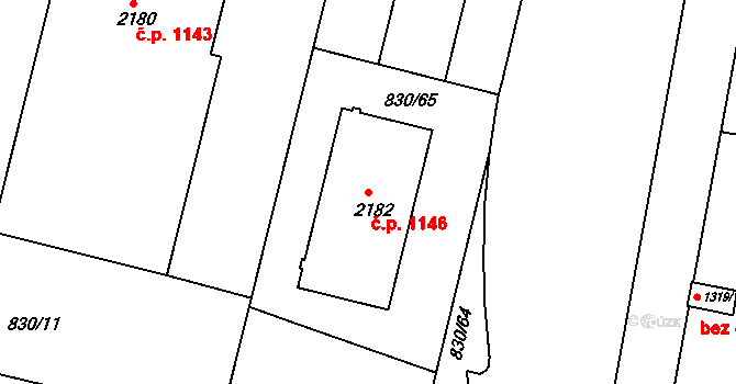 Prachatice II 1146, Prachatice na parcele st. 2182 v KÚ Prachatice, Katastrální mapa