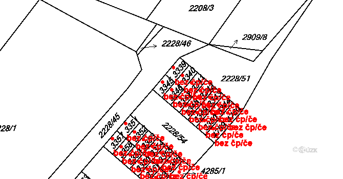 Rokycany 40667642 na parcele st. 3346 v KÚ Rokycany, Katastrální mapa