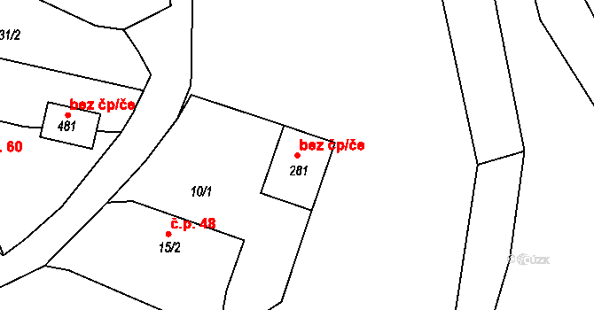 Nejdek 41535642 na parcele st. 281 v KÚ Fojtov, Katastrální mapa