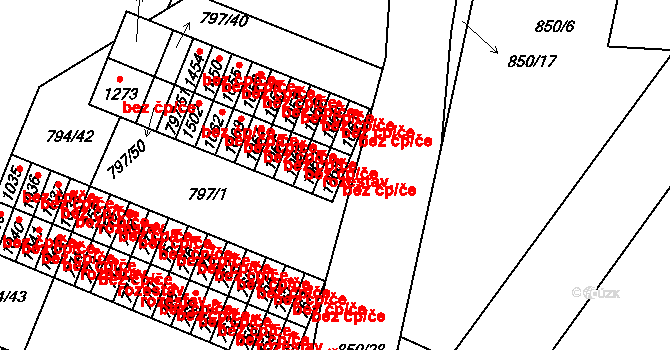Lišov 42513642 na parcele st. 1068 v KÚ Lišov, Katastrální mapa