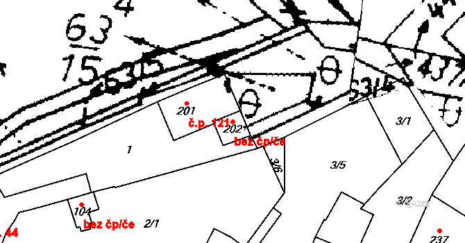 Ohníč 45140642 na parcele st. 202 v KÚ Křemýž, Katastrální mapa