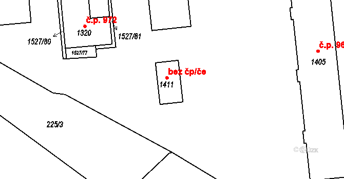 Polná 48612642 na parcele st. 1411 v KÚ Polná, Katastrální mapa