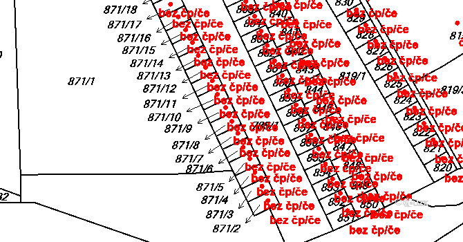 Třešť 50063642 na parcele st. 871/8 v KÚ Třešť, Katastrální mapa