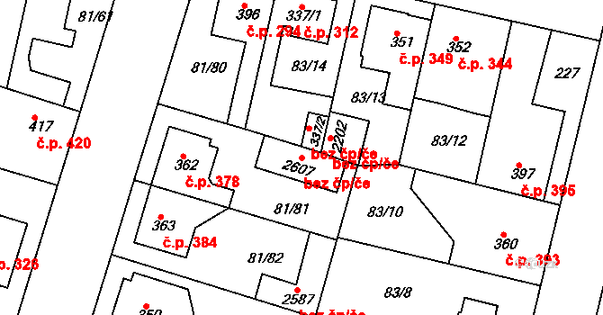 Kralupy nad Vltavou 81208642 na parcele st. 2607 v KÚ Lobeček, Katastrální mapa
