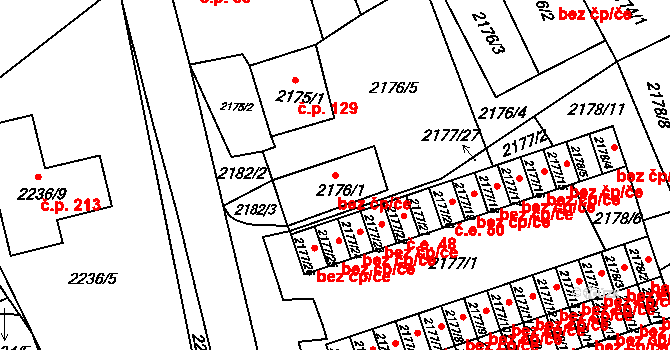 Černovice 83407642 na parcele st. 2176/1 v KÚ Černovice u Chomutova, Katastrální mapa