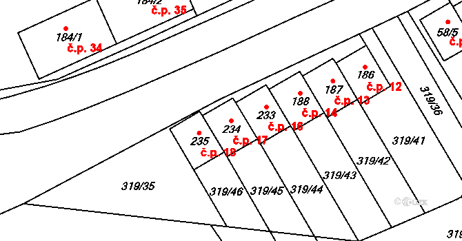 Rychnov nad Malší 17, Dolní Dvořiště na parcele st. 234 v KÚ Rychnov nad Malší, Katastrální mapa