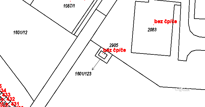 Tišnov 120269643 na parcele st. 2905 v KÚ Tišnov, Katastrální mapa