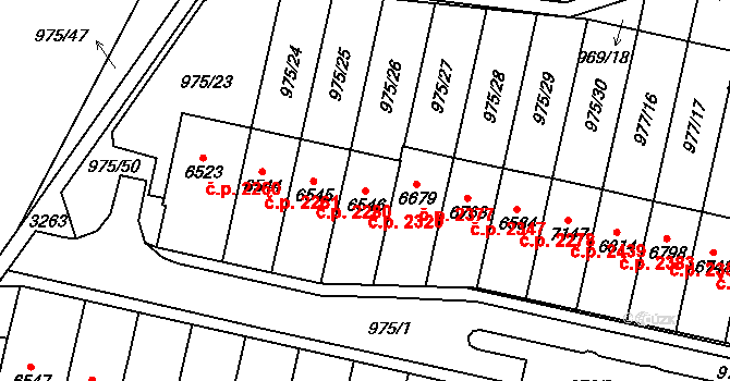 Cheb 2320 na parcele st. 6546 v KÚ Cheb, Katastrální mapa