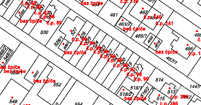 Jinonice 94, Praha na parcele st. 523 v KÚ Jinonice, Katastrální mapa