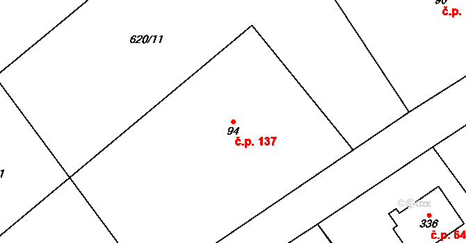 Choustníkovo Hradiště 137 na parcele st. 94 v KÚ Choustníkovo Hradiště, Katastrální mapa