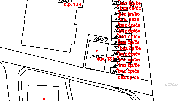Příbram IV 131, Příbram na parcele st. 2640/3 v KÚ Příbram, Katastrální mapa