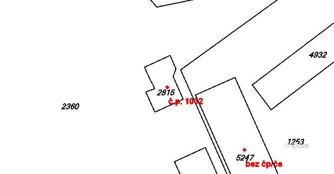 Dvůr Králové nad Labem 1032 na parcele st. 2815 v KÚ Dvůr Králové nad Labem, Katastrální mapa