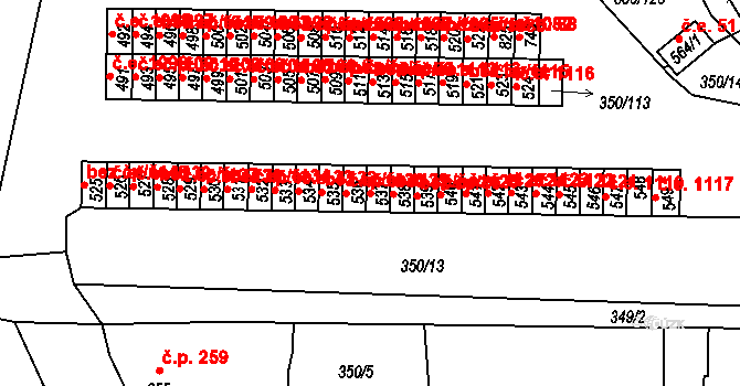 Černčice 1129 na parcele st. 537 v KÚ Černčice u Loun, Katastrální mapa