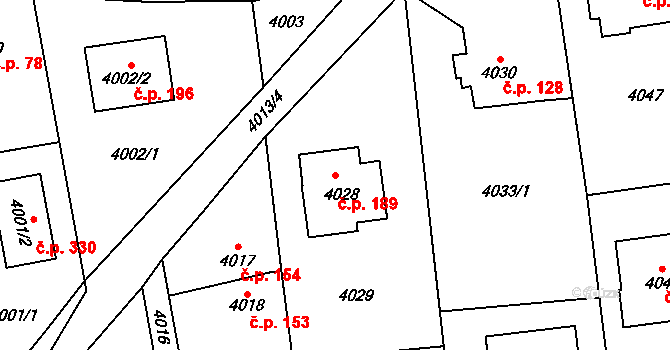 Pustkovec 189, Ostrava na parcele st. 4028 v KÚ Pustkovec, Katastrální mapa