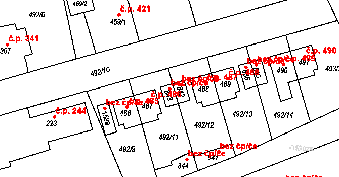 Libiš 39363643 na parcele st. 843 v KÚ Libiš, Katastrální mapa