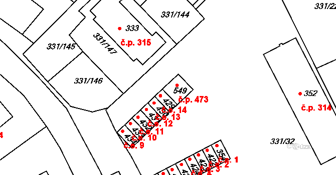 Čebín 39832643 na parcele st. 549 v KÚ Čebín, Katastrální mapa