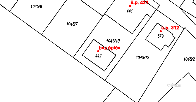 Zlín 41642643 na parcele st. 442 v KÚ Kudlov, Katastrální mapa