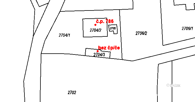 Dobřichovice 41879643 na parcele st. 2704/3 v KÚ Dobřichovice, Katastrální mapa