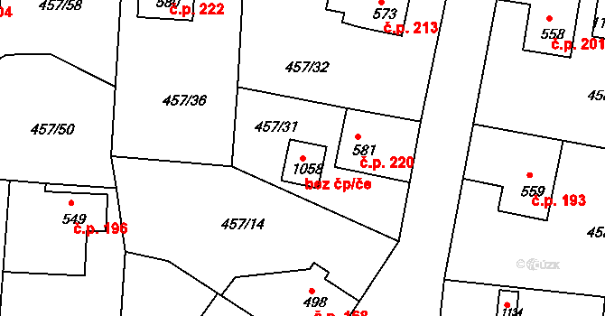 Jílové 42255643 na parcele st. 1058 v KÚ Jílové u Děčína, Katastrální mapa
