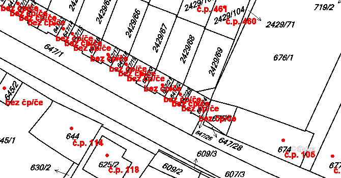 Dačice 42452643 na parcele st. 647/22 v KÚ Dačice, Katastrální mapa