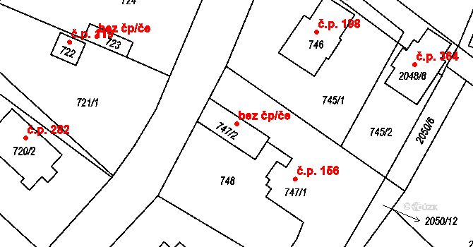 Strkov 514, Planá nad Lužnicí na parcele st. 747/2 v KÚ Planá nad Lužnicí, Katastrální mapa