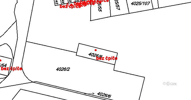 Litoměřice 47619643 na parcele st. 4026/8 v KÚ Litoměřice, Katastrální mapa
