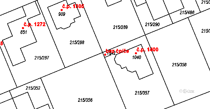 Rudná 49355643 na parcele st. 1042 v KÚ Hořelice, Katastrální mapa