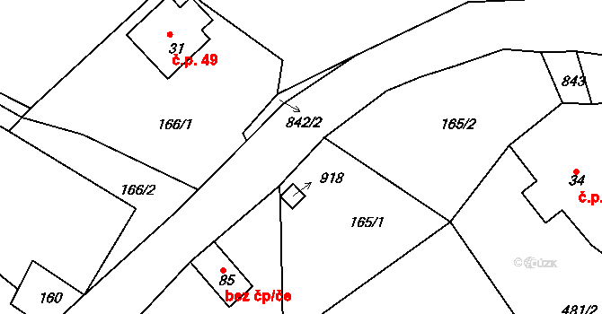 Svojek 49934643 na parcele st. 914 v KÚ Tample, Katastrální mapa