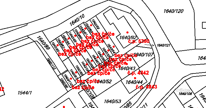 Chomutov 54446643 na parcele st. 1640/56 v KÚ Chomutov I, Katastrální mapa