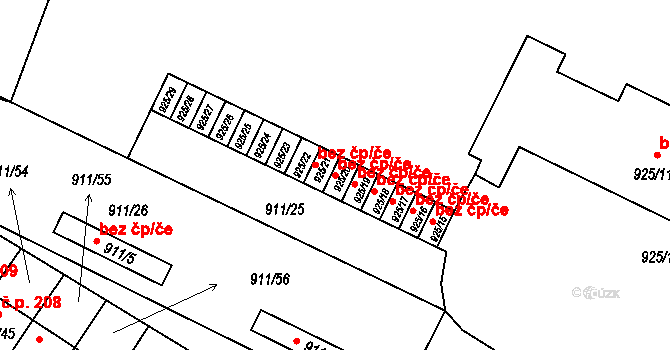 Homole 79621643 na parcele st. 925/20 v KÚ Homole, Katastrální mapa