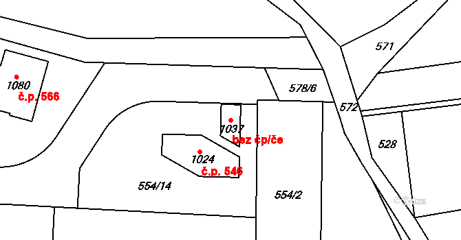 Statenice 81755643 na parcele st. 1037 v KÚ Statenice, Katastrální mapa