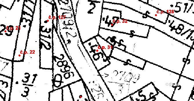 Lukavec 31 na parcele st. 46 v KÚ Lukavec u Pacova, Katastrální mapa