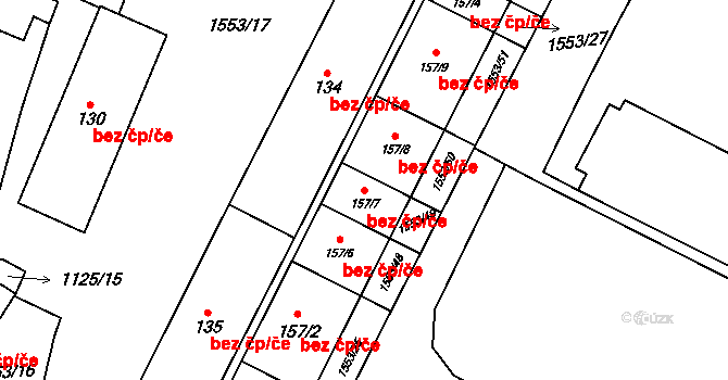 Bor 94947643 na parcele st. 157/7 v KÚ Vysočany u Boru, Katastrální mapa