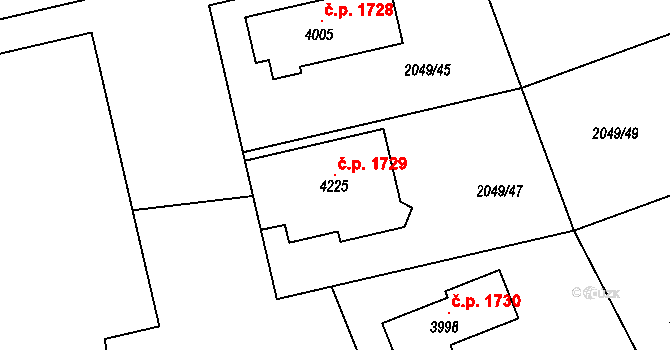 Humpolec 1729 na parcele st. 4225 v KÚ Humpolec, Katastrální mapa