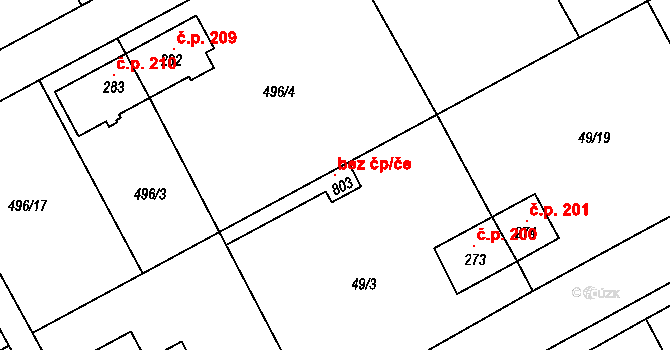 Dolní Studénky 104350644 na parcele st. 803 v KÚ Dolní Studénky, Katastrální mapa