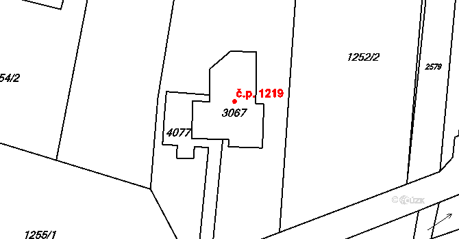 Lipník nad Bečvou I-Město 1219, Lipník nad Bečvou na parcele st. 3067 v KÚ Lipník nad Bečvou, Katastrální mapa