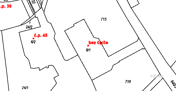 Skuhrov nad Bělou 117617644 na parcele st. 6/1 v KÚ Brocná, Katastrální mapa