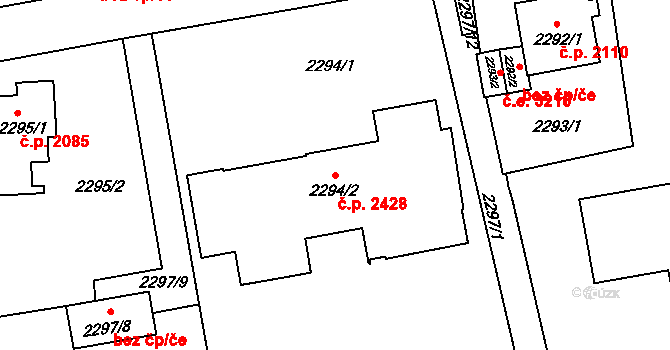 Ústí nad Labem-centrum 2428, Ústí nad Labem na parcele st. 2294/2 v KÚ Ústí nad Labem, Katastrální mapa