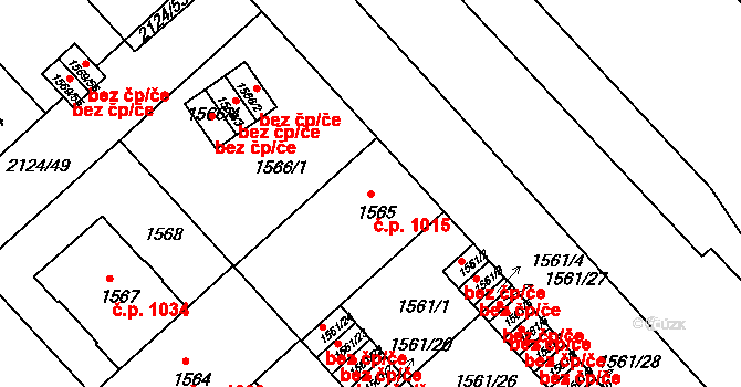 Bubeneč 1015, Praha na parcele st. 1565 v KÚ Bubeneč, Katastrální mapa