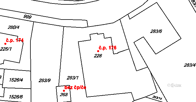 Pilníkov 176 na parcele st. 228 v KÚ Pilníkov I, Katastrální mapa